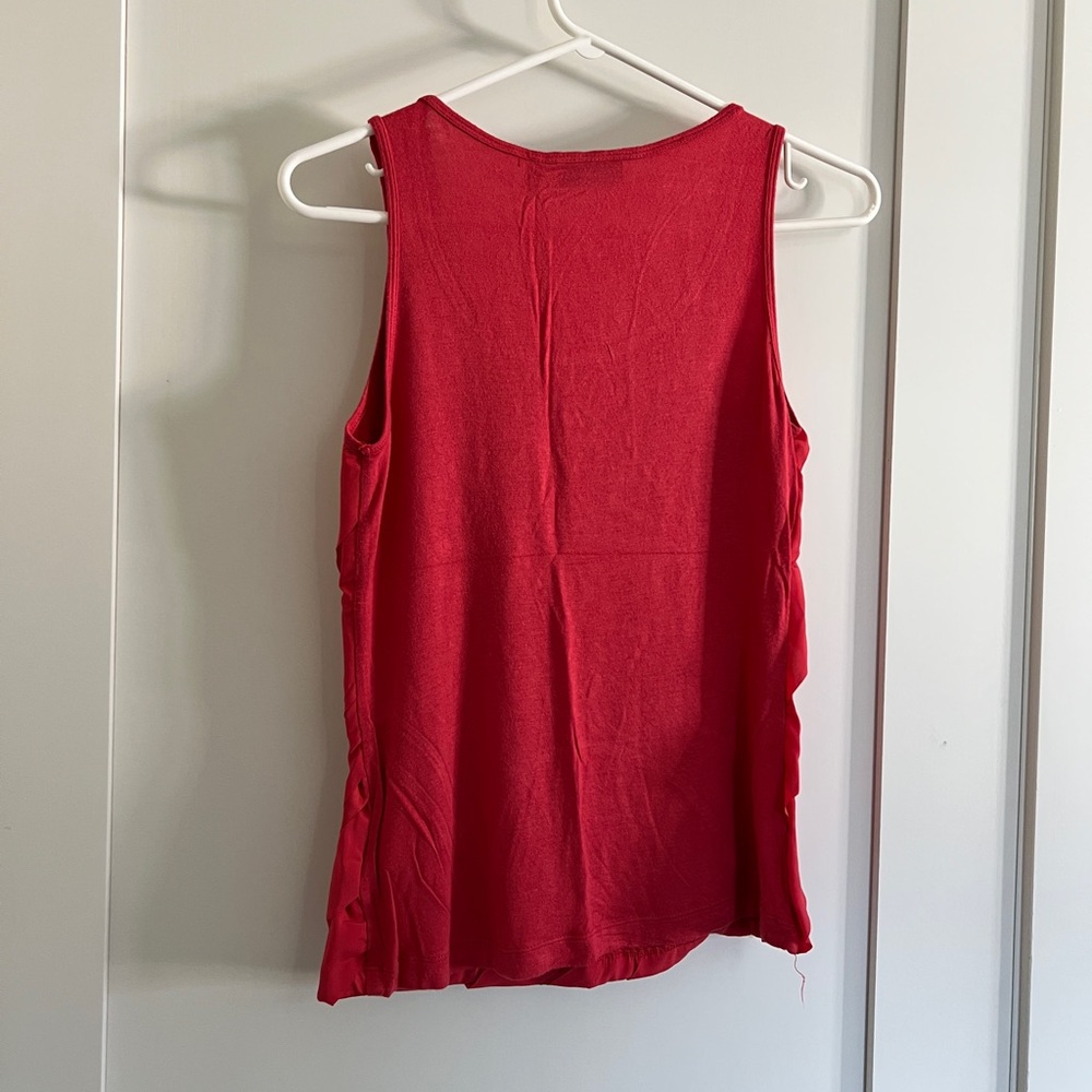 Apt. 9 Red Ruffle Front Sleeveless Tank - Picture 4 of 4